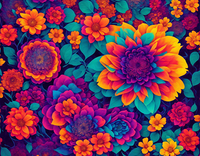 Psychedelich Floral Pattern