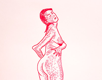 Dibujo de Chica Desnuda con Finepen