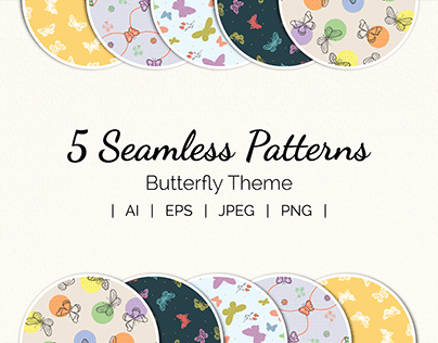 Seamless Patterns: (Butterfly Theme)