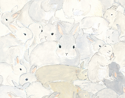 Rabbit calendar illustration