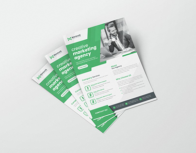 Corporate advertising business flyer design template.