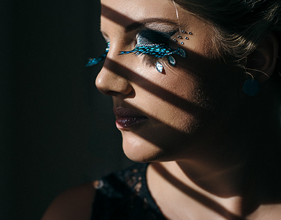 Peacock Feather and Lace Lash Art Shoot