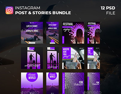Travel Instagram Post and Stories Bundle