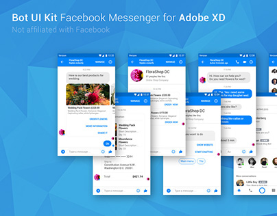 FREE Bot UI Kit Facebook Messenger (Adobe XD)