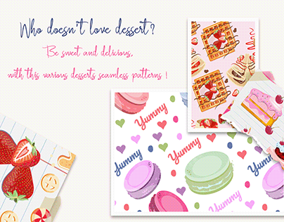Be sweet and delicious, dessert seamless patterns !