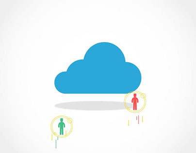 Cloud With Animated Icon In Circle