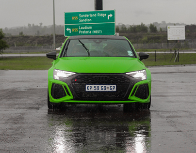 Audi RS3 in Kyalami Green