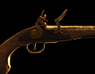 3D model Flintlock Blunderbuss 01 Classic VR / AR / low-poly