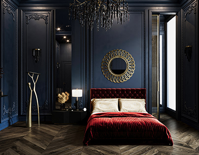 neoclassic master bedroom design