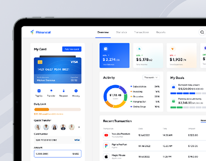 Fhinansial - Personal Finance Dashboard Mockup view