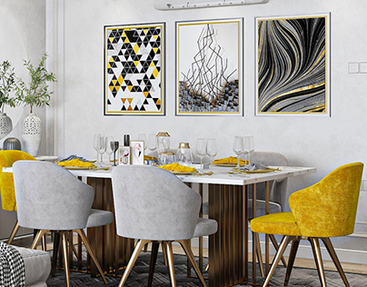 RECEPTION , Modern , Yellow and Gray