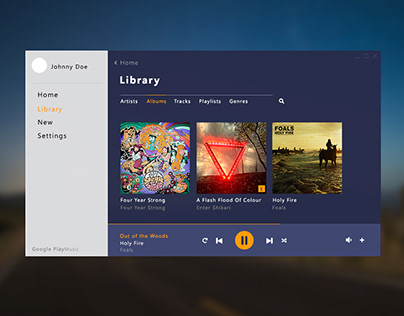 Google Play Music Desktop App Redesign