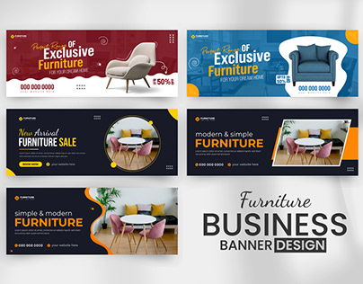 furniture sale Facebook banner template