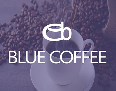 شعار وهمي لكوفي بإسم القهوة الزرقاء