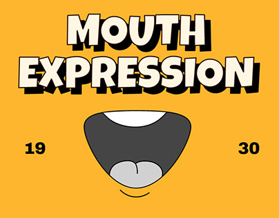Retro Cartoon Mouth Expression Element Pack