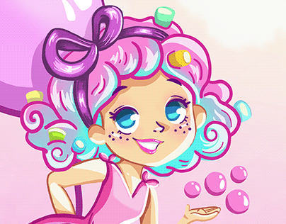 Cute Bubble gum girl