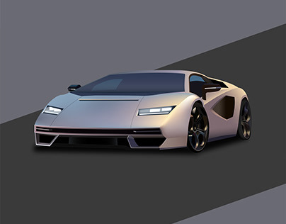 Project thumbnail - Lamborghini countach Illustration