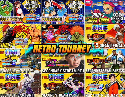 Retro Fighting Game Tournament Thumbnails