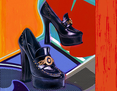 Fashion illustration: Versace platform loafers