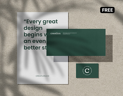 A4 Paper, Envelope and Business Card Mockup Free