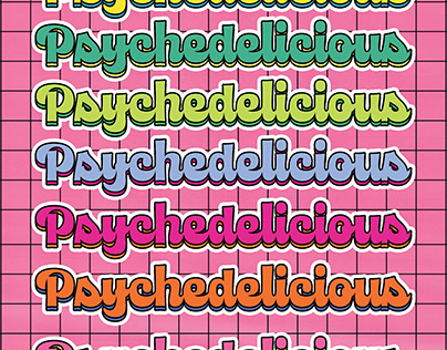 Sticker Design - Psychedelicious Typography