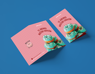 Díptico - promo para tienda de donuts