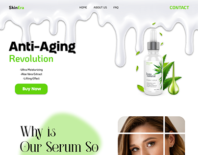 Anti-Aging Face Serum Landing Page Design