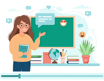 Teacher for online education, vector illustration