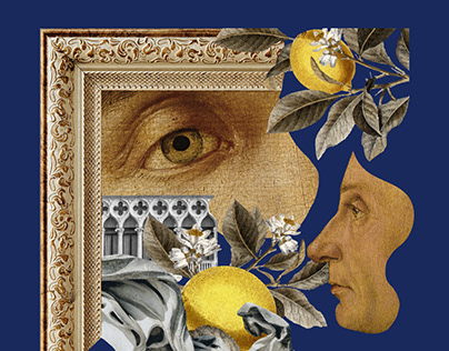 BOTTICELLI TELLS A STORY. Promotional collages.