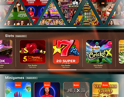 Casino site (Landind page) and UI of game