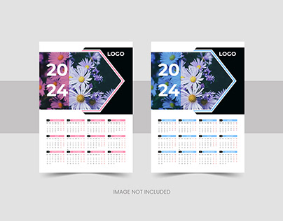 2024 Calendar template design.