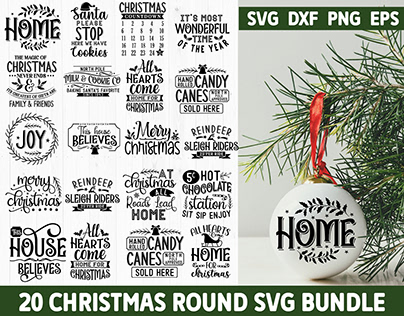 Christmas Round SVG Bundle