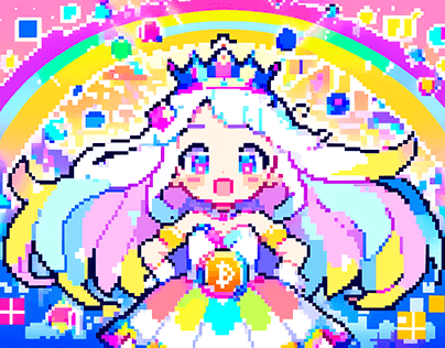 Pixel art "Queen of Bitcoin"