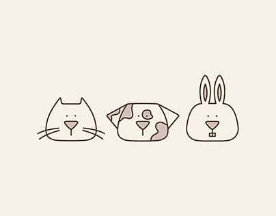 Cat dog bunny | illustration