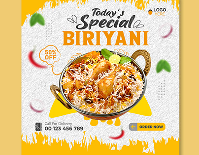Today special chicken biriyani for business
