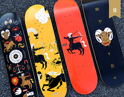 Astrology skateboard collection