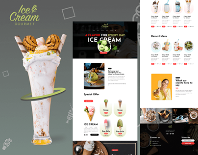 Ice Cream Gourmet Shop Web Template