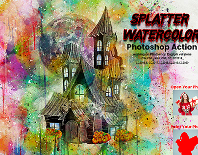Splatter Watercolor Photoshop Action