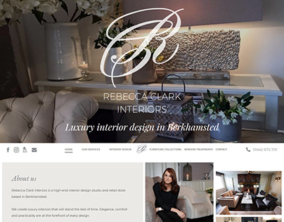 Luxury interior design website and logo