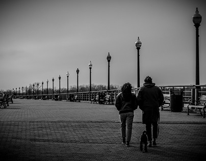 A stroll at the Liberty State Park - B/W