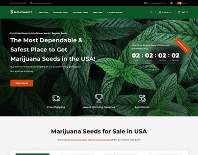 marijuana seeds website landing page design