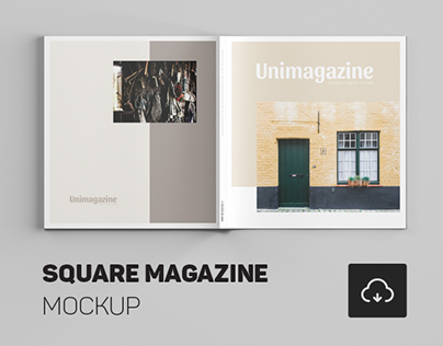 Square Magazine Mockup - Free PSD