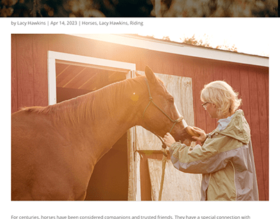 Equine Therapy for Mental Health and Wellbeing