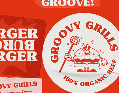 Project thumbnail - Groovy Grills Burgers - Logo & Brand Identity