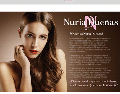 Diseño Web NURIA DUEÑAS Haircare Professional