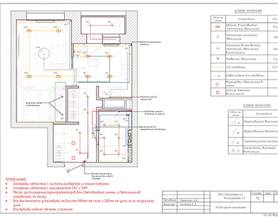 lighting group plan, underfloor heating plan