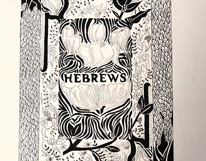 Hebrews Book Cover, Ink & Bristol Board