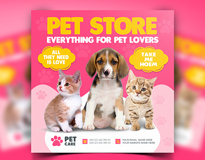 Pet care /pet store social media post