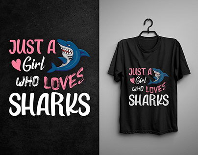Just A Girl Who Loves Shark T-shirt Designs