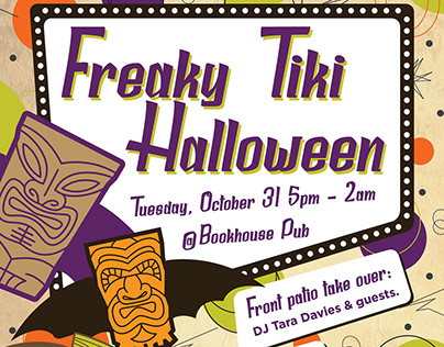 Halloween Party Poster for Bookhouse Pub